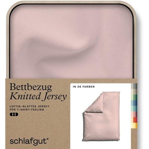 Schlafgut Bettbezug Knitted Jersey uni, aus Bio-Baumwolle mit Elasthan, Reißverschluss, (1 St), bügelfrei, Mix & Match Bettwäsche: passender Kissenbezug erhältlich