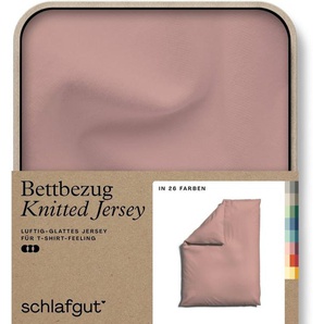 Schlafgut Bettbezug Knitted Jersey uni, aus Bio-Baumwolle mit Elasthan, Reißverschluss, (1 St), bügelfrei, Mix & Match Bettwäsche: passender Kissenbezug erhältlich