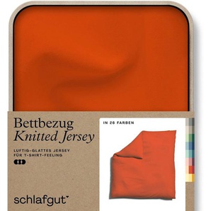 Schlafgut Bettbezug Knitted Jersey uni, aus Bio-Baumwolle mit Elasthan, Reißverschluss, (1 St), bügelfrei, Mix & Match Bettwäsche: passender Kissenbezug erhältlich