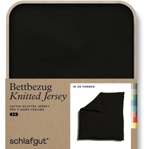 Schlafgut Bettbezug Knitted Jersey uni, aus Bio-Baumwolle mit Elasthan, Reißverschluss, (1 St), bügelfrei, Mix & Match Bettwäsche: passender Kissenbezug erhältlich