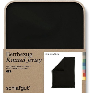 Schlafgut Bettbezug Knitted Jersey uni, aus Bio-Baumwolle mit Elasthan, Reißverschluss, (1 St), bügelfrei, Mix & Match Bettwäsche: passender Kissenbezug erhältlich