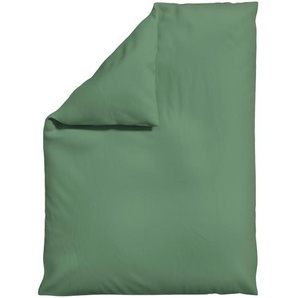 Schlafgut Bettdeckenbezug Knitted Jersey, Grün, Textil, Uni, 155x220 cm, AZO-frei, Bsci, Oeko-Tex® Standard 100, Oeko-Tex® Made IN Green, Textiles Vertrauen - Oeko-Tex®, weiche und anschmiegsame Oberfläche, bio, pflegeleicht, atmungsaktiv, bügelleicht,