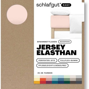 Schlafgut Spannbettlaken EASY Jersey Elasthan Boxspring, Jersey, Gummizug: rundum, (1 Stück), MADE IN GREEN by OEKO-TEX®