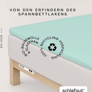 Schlafgut Spannbettlaken PURE TOPPER in Gr. 90x200, 140x200 oder 180x200 cm, Laken für Topper, Jersey-Elasthan, Gummizug: rundum, (1 Stück), aus 100% Bio-Baumwolle, für Matratzen bis 10 cm Höhe, Bettlaken