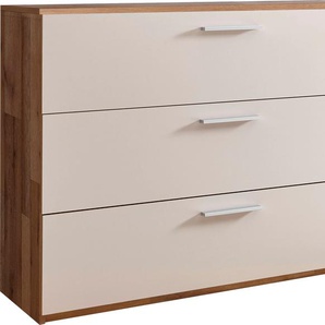 Schubkastenkommode SCHLAFKONTOR Cadore Sideboards Gr. B/H/T: 120cm x 86,6cm x 38cm, 3 St., bunt (montana oak / champagner)