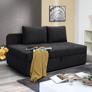 Schlafsofa ALINA Marla, schwarz (schwarz xbo 10), B:201cm H:73cm T:95cm, Struktur fein XBO (100% Polyester), Sofas, inkl. Stauraum und 2 Rückenkissen