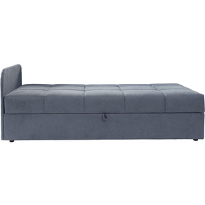 Schlafsofa ALINA Marla, blau (denimblau eqe 16), B:205cm H:73cm T:91cm, Chenille EQE (100% Polyester), Sofas, inkl. Stauraum, Armlehne wahlweise links ode rechts