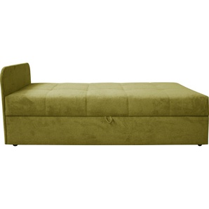 Schlafsofa ALINA Marla Sofas Gr. B/H/T: 205cm x 73cm x 91cm, Struktur fein XBO, Armlehne links, grün (olivgrün xbo 13) inkl. Stauraum, Armlehne wahlweise links ode rechts