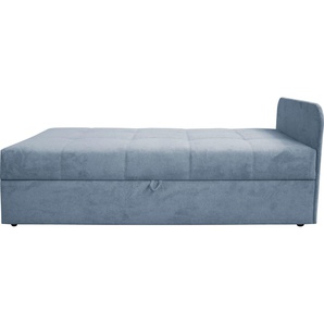 Schlafsofa ALINA Marla, blau (blaugrau xbo 26), B:205cm H:73cm T:91cm, Struktur fein XBO (100% Polyester), Sofas, inkl. Stauraum, Armlehne wahlweise links ode rechts