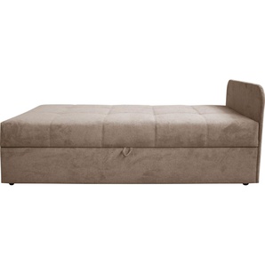 Schlafsofa ALINA Marla, braun (hellbraun xbo 2), B:205cm H:73cm T:91cm, Struktur fein XBO (100% Polyester), Sofas, inkl. Stauraum, Armlehne wahlweise links ode rechts