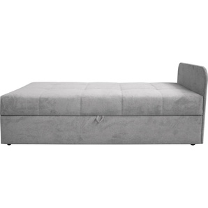 Schlafsofa ALINA Marla Sofas Gr. B/H/T: 205cm x 73cm x 91cm, Struktur fein XBO, Armlehne rechts, grau (mittelgrau xbo 19) inkl. Stauraum, Armlehne wahlweise links ode rechts