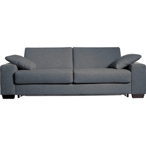 Schlafsofa BALI Norwalk Sofas Gr. 160 cm x 200 cm, Flachgewebe, Ergoflex Lattenrost-Gelformmatratze ca. 20 cm Höhe, grau (grau, beige) Einzelsofas Dauerschlaffunktion, mit Unterfederung Lattenrost und Matratze