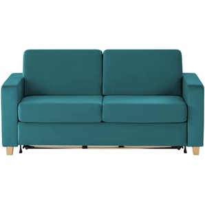 nehl Schlafsofa  Boston Deluxe ¦ türkis/petrol ¦ Maße (cm): B: 199 H: 91 T: 103