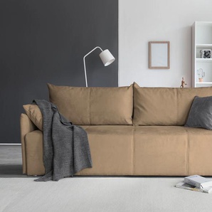 Schlafsofa COLLECTION AB, beige (sand), B:216cm H:84cm T:94cm, 100% Polyester, Sofas