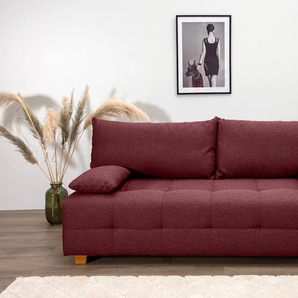 Schlafsofa COLLECTION AB, lila, B:196cm H:45cm T:96cm, 100%Polyester, Sofas, Schlafsofa,Bettkasten,Bonellfederkern,Rückenkissen,Armlehnenkissen