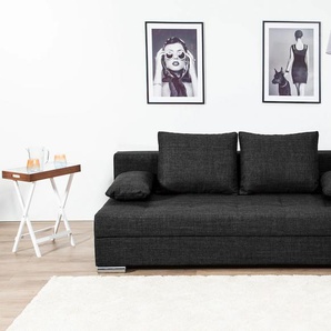 Schlafsofa COLLECTION AB TANIA mit Bettfunktion und Bettkasten, grau (anthrazit), B:194cm H:41cm T:90cm, 100%Polyester, Sofas, komfortabler Sitzkomfort: Federkern-Polsterung, inklusive Rückenkissen