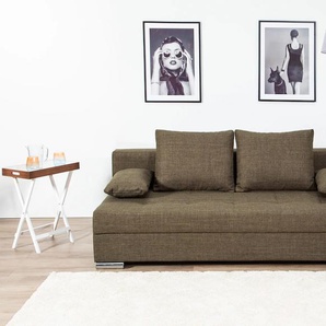 Schlafsofa COLLECTION AB TANIA mit Bettfunktion und Bettkasten, grün (olive), B:194cm H:41cm T:90cm, 100%Polyester, Sofas, komfortabler Sitzkomfort: Federkern-Polsterung, inklusive Rückenkissen