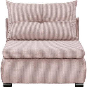 Schlafsofa ED EXCITING DESIGN Charlie, rosa, B:103cm H:92cm T:83cm, 92% Polyester, 8% Nylon, Sofas, frei im Raum stellbar, mit Bettkasten, Schlaffunktion & 1 Rückenkissen