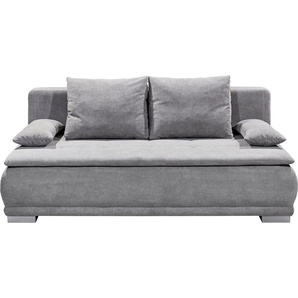 Schlafsofa ED EXCITING DESIGN Luigi, braun (uran 02 schlamm), B:211cm H:93cm T:103cm, 95% Polyester, 5% Nylon, Sofas, mit Bettfunktion, Bettkasten, Rücken- und Armlehnkissen, frei im Raum