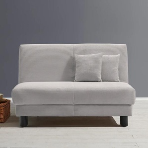 Schlafsofa ELL + ELL Enny, grau (hellgrau), B:125cm H:85cm T:100cm, 92% Polyester 8% Nylon, Sofas