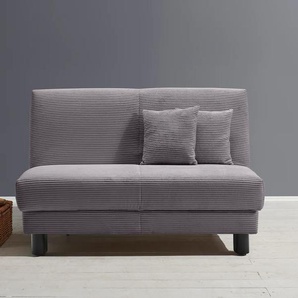 Schlafsofa ELL + ELL Enny, grau, B:125cm H:90cm T:100cm, 92% Polyester 8% Nylon, Sofas