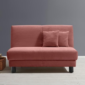 Schlafsofa ELL + Enny Sofas Gr. B/H/T: 145cm x 85cm x 100cm, Cord, PUR-Schaum, Sitzhöhe 40cm, rot