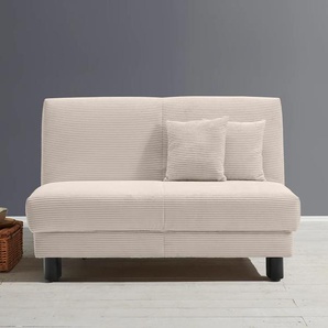 Schlafsofa ELL + Enny Sofas Gr. B/H/T: 160cm x 85cm x 100cm, Cord, Gel-Sandwichpolster, Sitzhöhe 40cm, beige