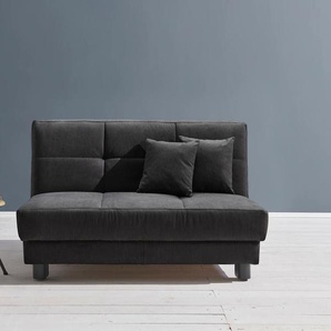 Schlafsofa ELL + ELL Tilda, schwarz, B:125cm H:90cm T:100cm, 100% Polyester, Sofas, Breite 125 cm, inkl. 2 Zierkissen