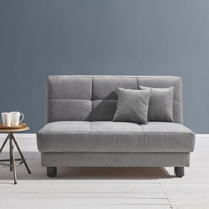 Schlafsofa ELL + ELL Tilda, grau, B:145cm H:90cm T:100cm, 100% Polyester, Sofas, Breite 145 cm, inkl. 2 Zierkissen