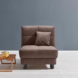 Schlafsofa ELL + ELL Tilda, braun (dunkelbraun), B:85cm H:90cm T:100cm, 100% Polyester, Sofas, Breite 85 cm, inkl. 1 Zierkissen