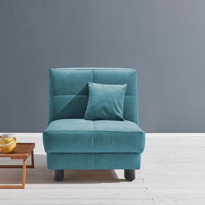 Schlafsofa ELL + ELL Tilda, blau (petrol), B:85cm H:90cm T:100cm, 100% Polyester, Sofas, Breite 85 cm, inkl. 1 Zierkissen