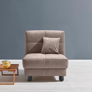 Schlafsofa ELL + ELL Tilda, braun (schlamm), B:85cm H:90cm T:100cm, 100% Polyester, Sofas, Breite 85 cm, inkl. 1 Zierkissen