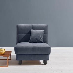 Schlafsofa ELL + ELL Tilda, blau (dunkelblau), B:85cm H:90cm T:100cm, 100% Polyester, Sofas, Breite 85 cm, inkl. 1 Zierkissen