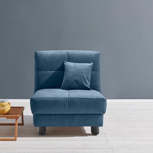 Schlafsofa ELL + ELL Tilda, blau, B:85cm H:90cm T:100cm, 100% Polyester, Sofas, Breite 85 cm, inkl. 1 Zierkissen