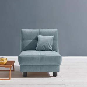 Schlafsofa ELL + ELL Tilda, blau (hellblau), B:85cm H:90cm T:100cm, 100% Polyester, Sofas, Breite 85 cm, inkl. 1 Zierkissen