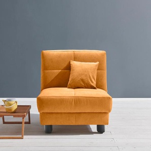 Schlafsofa ELL + ELL Tilda, gelb (curry), B:85cm H:90cm T:100cm, 100% Polyester, Sofas, Breite 85 cm, inkl. 1 Zierkissen