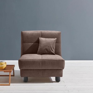 Schlafsofa ELL + ELL Tilda, braun (dunkelbraun), B:85cm H:90cm T:100cm, 100% Polyester, Sofas, Breite 85 cm, inkl. 1 Zierkissen