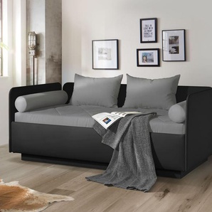 Schlafsofa Eriko Komfort, anthrazit, 120x200 cm, mit Lattenrost - mit Bonell-Matratze, H2