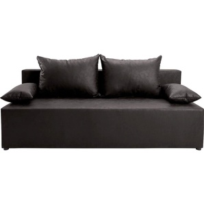 Schlafsofa EXXPO - SOFA FASHION Exxpo Tabou Sofas Gr. B/H/T: 193cm x 88cm x 85cm, Luxus-Microfaser, mit Liftbettfunktion-mit Federkern, grau Bettfunktion,Bettkasten, wahlweise mit Liftbettfunktion und Federkern