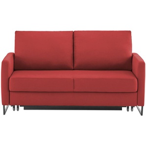 Schlafsofa aus Flachgewebe Fürth ¦ rot ¦ Maße (cm): B: 160 H: 90 T: 95