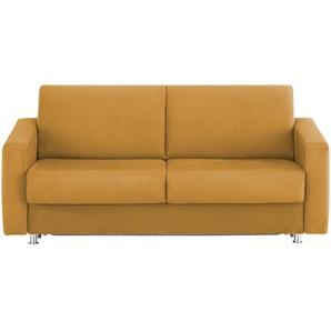 Schlafsofa aus Mikrofaser München ¦ gelb ¦ Maße (cm): B: 195 H: 84 T: 100