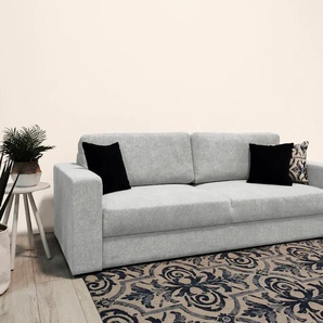 Schlafsofa HOME AFFAIRE Calrence, grau (ashgrau), B:238cm H:86cm T:103cm, 90% Polyester, 10% Nylon, Sofas, mit aufklappbarer Bettfunktion, zwei Armlehnevarianten in der Serie