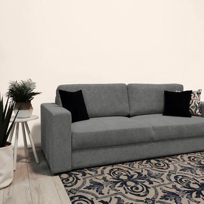 Schlafsofa HOME AFFAIRE Calrence, grau (slate), B:238cm H:86cm T:103cm, 90% Polyester, 10% Nylon, Sofas, mit aufklappbarer Bettfunktion, zwei Armlehnevarianten in der Serie