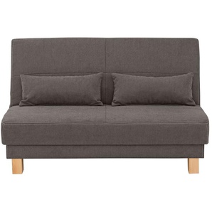 Schlafsofa HOME AFFAIRE Gina Sofas Gr. B/H/T: 140cm x 86cm x 95cm, Chenille, grün (khaki) vom Sofa zum Bett mit einem Handgriff, in 4 Breiten, Nierenkissen