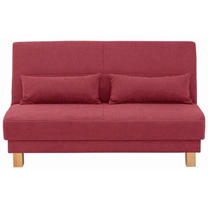 Schlafsofa HOME AFFAIRE Gina Sofas Gr. B/H/T: 160cm x 86cm x 95cm, Chenille, rot vom Sofa zum Bett mit einem Handgriff, in 4 Breiten, Nierenkissen