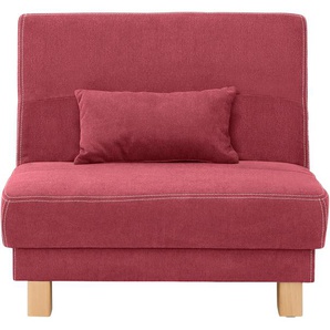 Schlafsofa HOME AFFAIRE Gina Sofas Gr. B/H/T: 80cm x 86cm x 95cm, Chenille, rot vom Sofa zum Bett mit einem Handgriff, in 4 Breiten, Nierenkissen