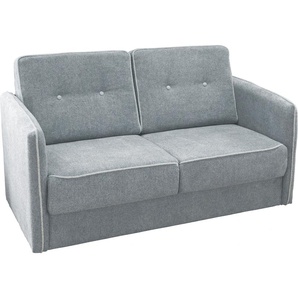 Schlafsofa HOME AFFAIRE Merina, grau, B:147cm H:89cm T:87cm, Luxus-Microfaser (100% Polyester), Sofas, mit zweigeteilter Bettfunktion, Auszug nach vorn, Federkern