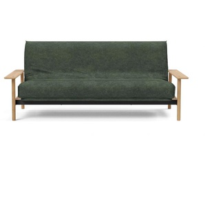 Schlafsofa INNOVATION LIVING ™ Balder Softspring, mit Gestellbezug, Armlehnen Sofas Gr. B/H/T: 230 cm x 92 cm x 112 cm, Polyester, Softspring, grün (piniengrün) Einzelsofas vollwertiger Bettersatz, hochwertige Matratze durchgehendem Lattenrost