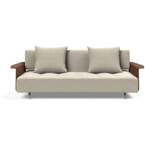 Schlafsofa INNOVATION LIVING ™ Longhorn, Gästebett, Couch, Tagesliege, Bettsofa Sofas Gr. B/H/T: 245 cm x 79 cm x 114 cm, Polyester-Bouclé recycelt, mit Armlehnen, beige Einzelsofas Schlaf-, Relax-, oder Sitzposition, Armlehnen, Liegefläche 140x200 cm