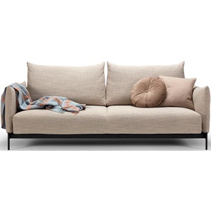 Schlafsofa INNOVATION LIVING ™ MALLOY Sofas Gr. B/H/T: 225 cm x 70 cm x 110 cm, Polyester, beige (gravel) Einzelsofas hohe Rückenlehne, inklusive Bettaufbewahrung